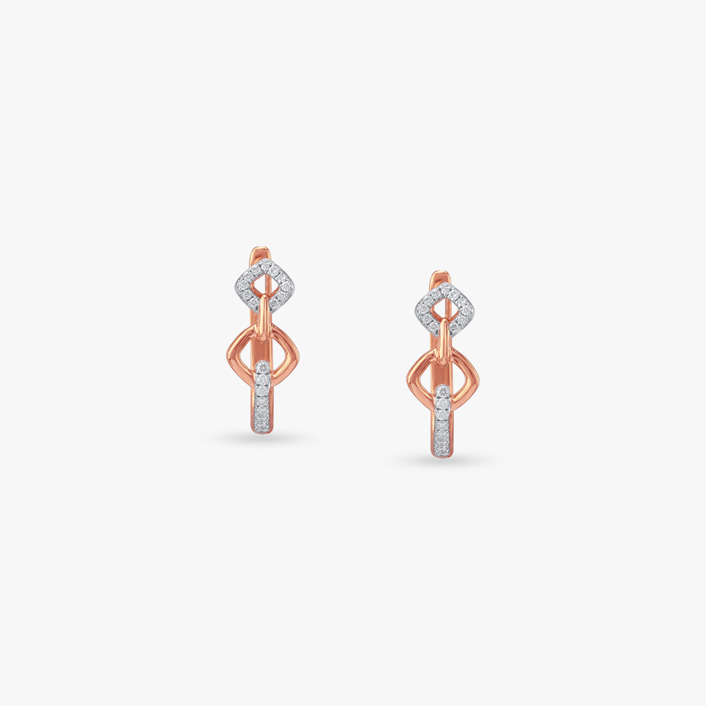 Duo Dimension Diamond Hoop Earrings,,hi-res image number null