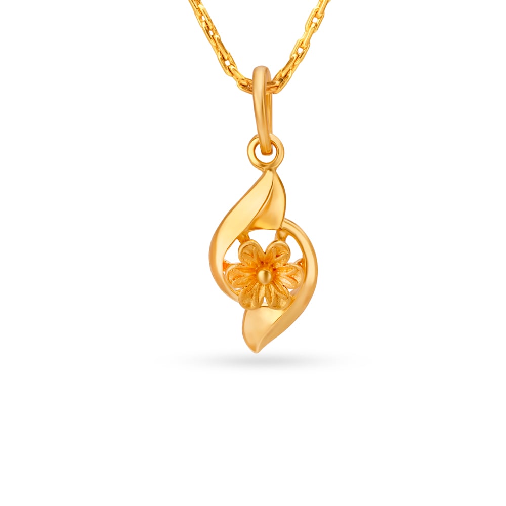 Charming Floral Gold Pendant,,hi-res image number null