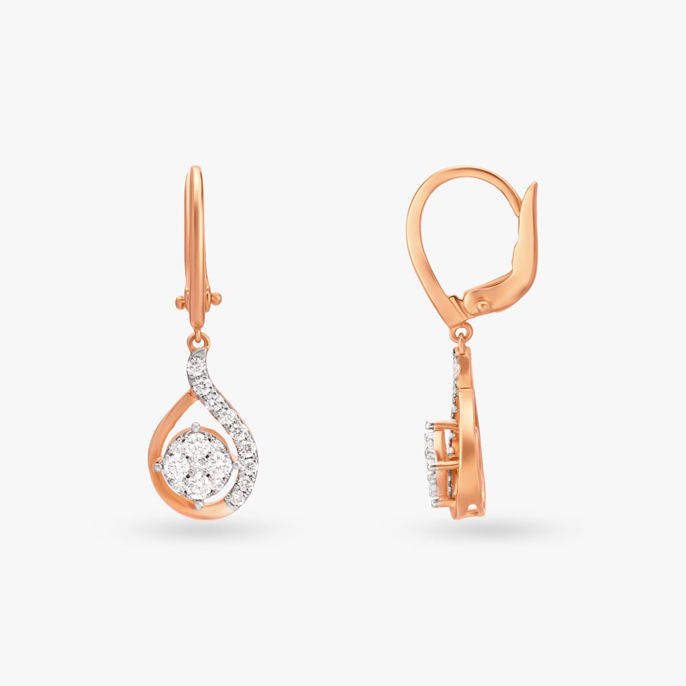 Teardrop Diamond Drop Earrings,,hi-res image number null