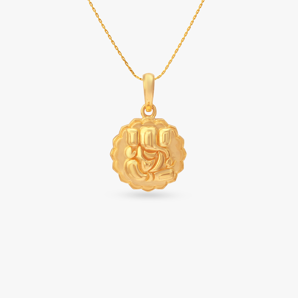 Sacred Ganesha Gold Pendant,,hi-res image number null