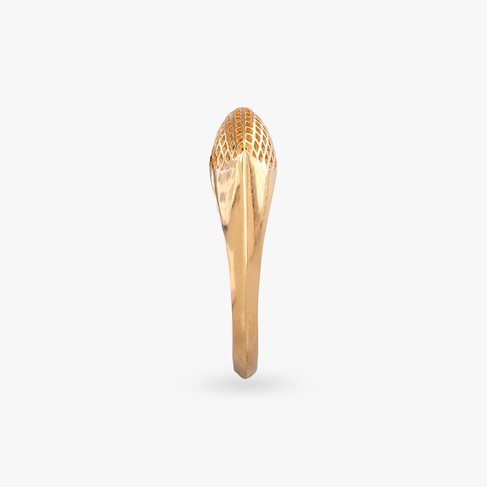 Sleek Grid Gold Finger Ring,,hi-res image number null