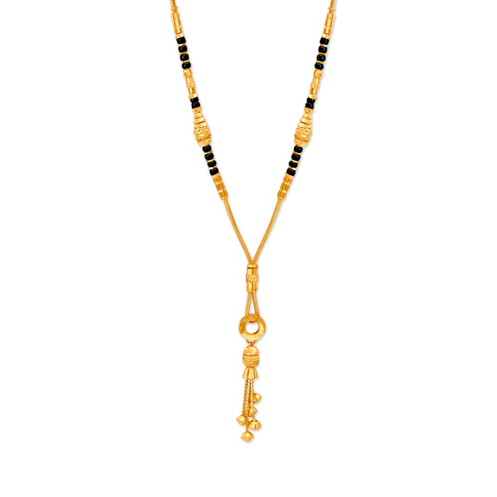 Aesthetic Yellow Gold Ring Mangalsutra,,hi-res image number null