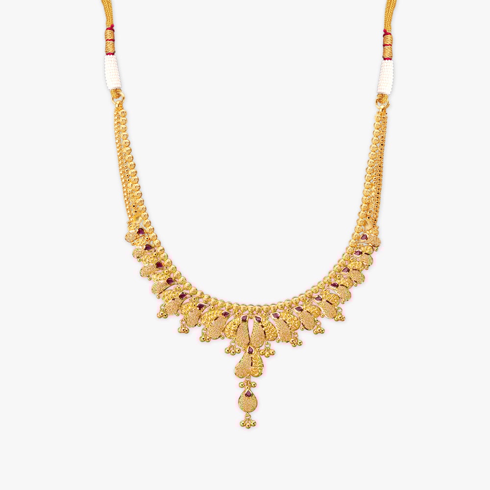 Garland Motif Gold Necklace Set,,hi-res image number null