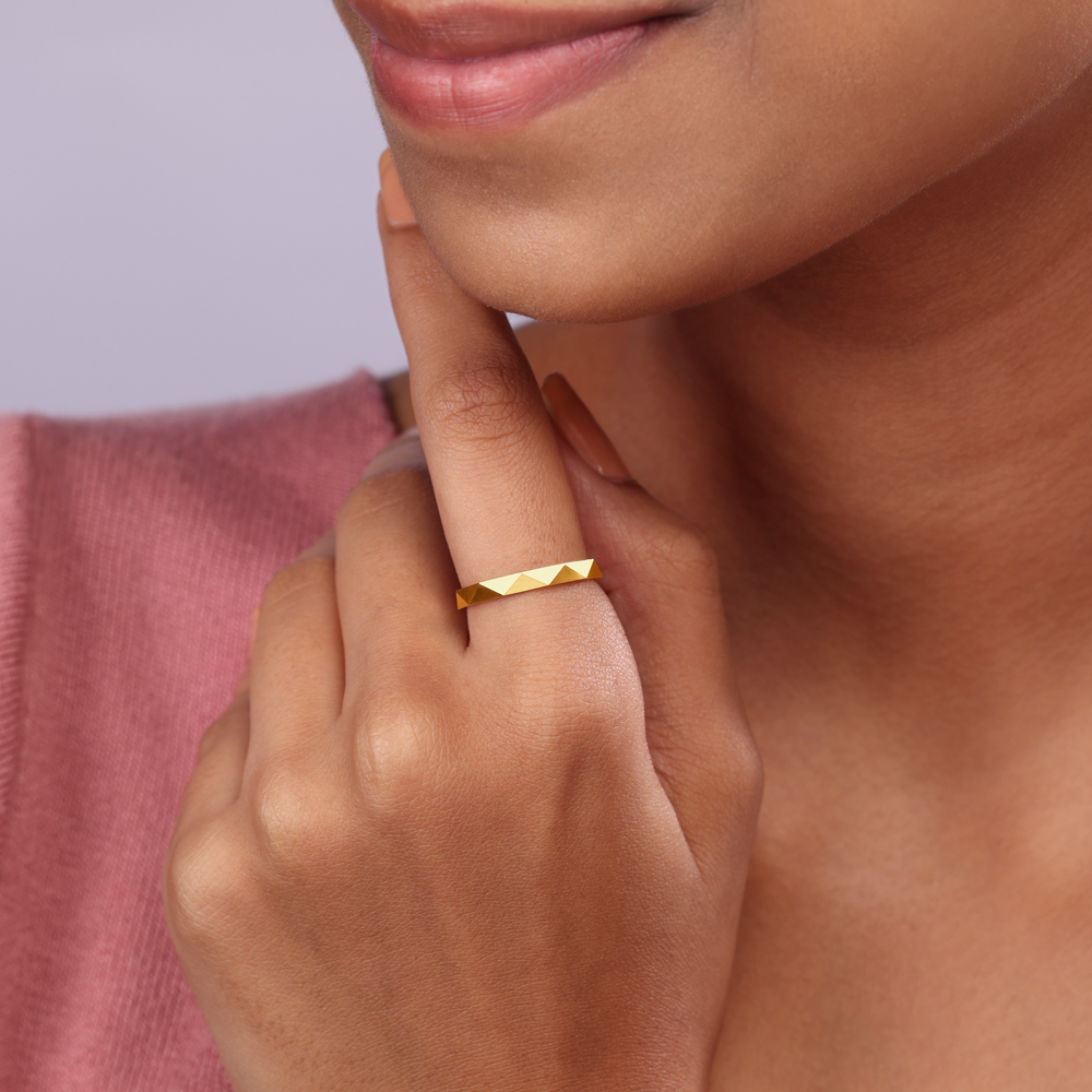22KT Yellow Gold Striking Abstract Finger Ring,,hi-res image number null