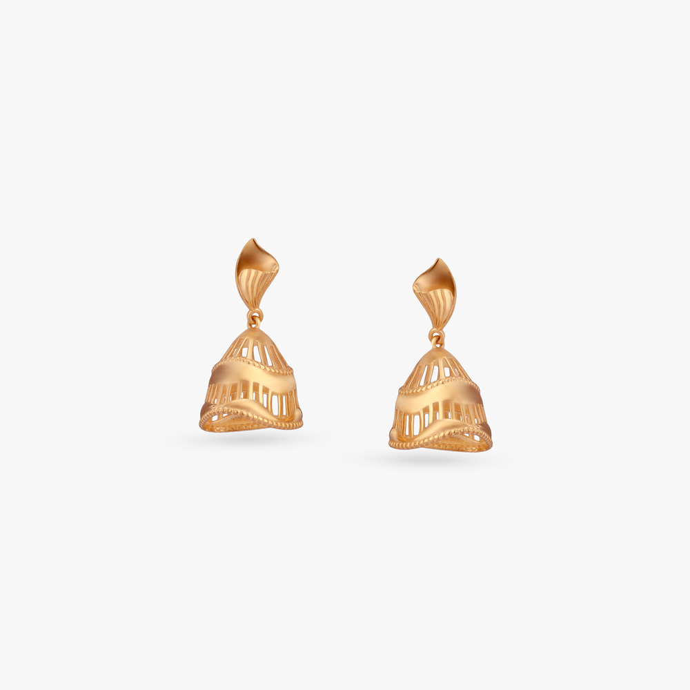 

Timeless Dome Gold Jhumka Earrings