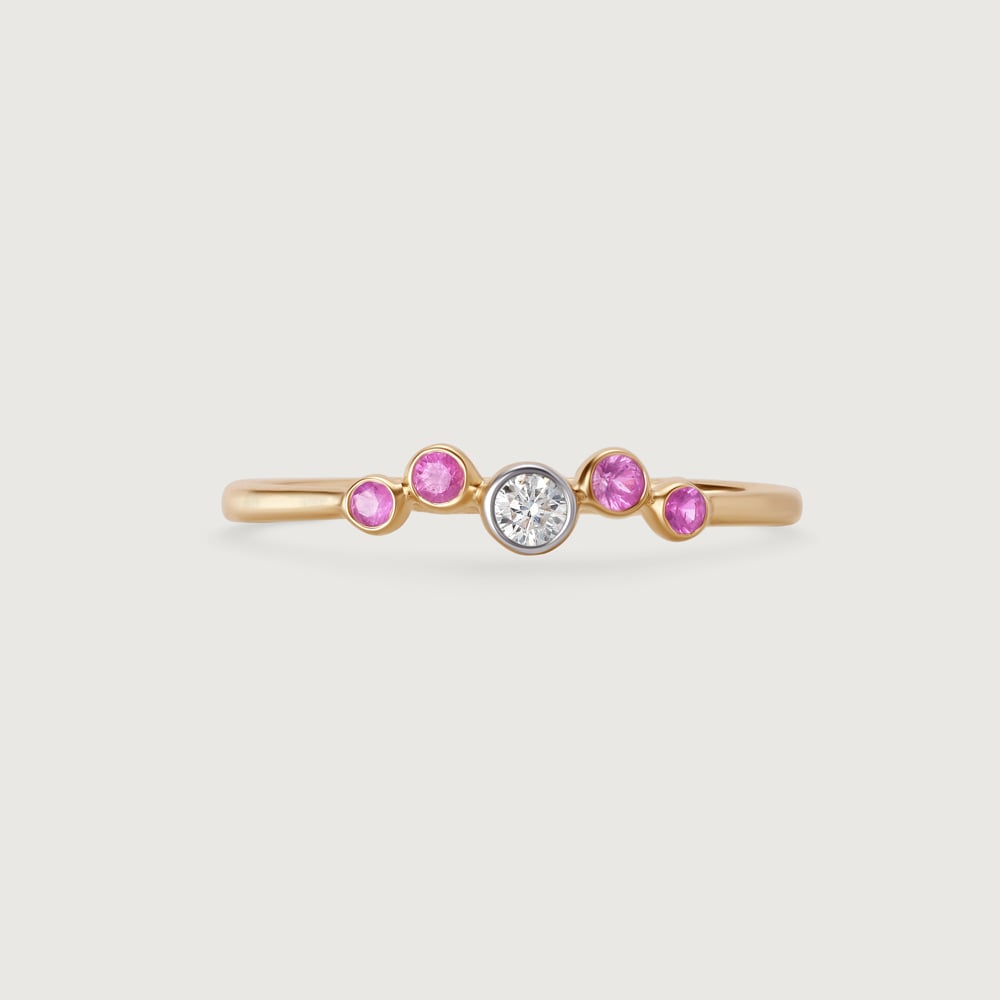 Pink Sapphire Sonata 14KT Gold & Diamond Ring,,hi-res image number null