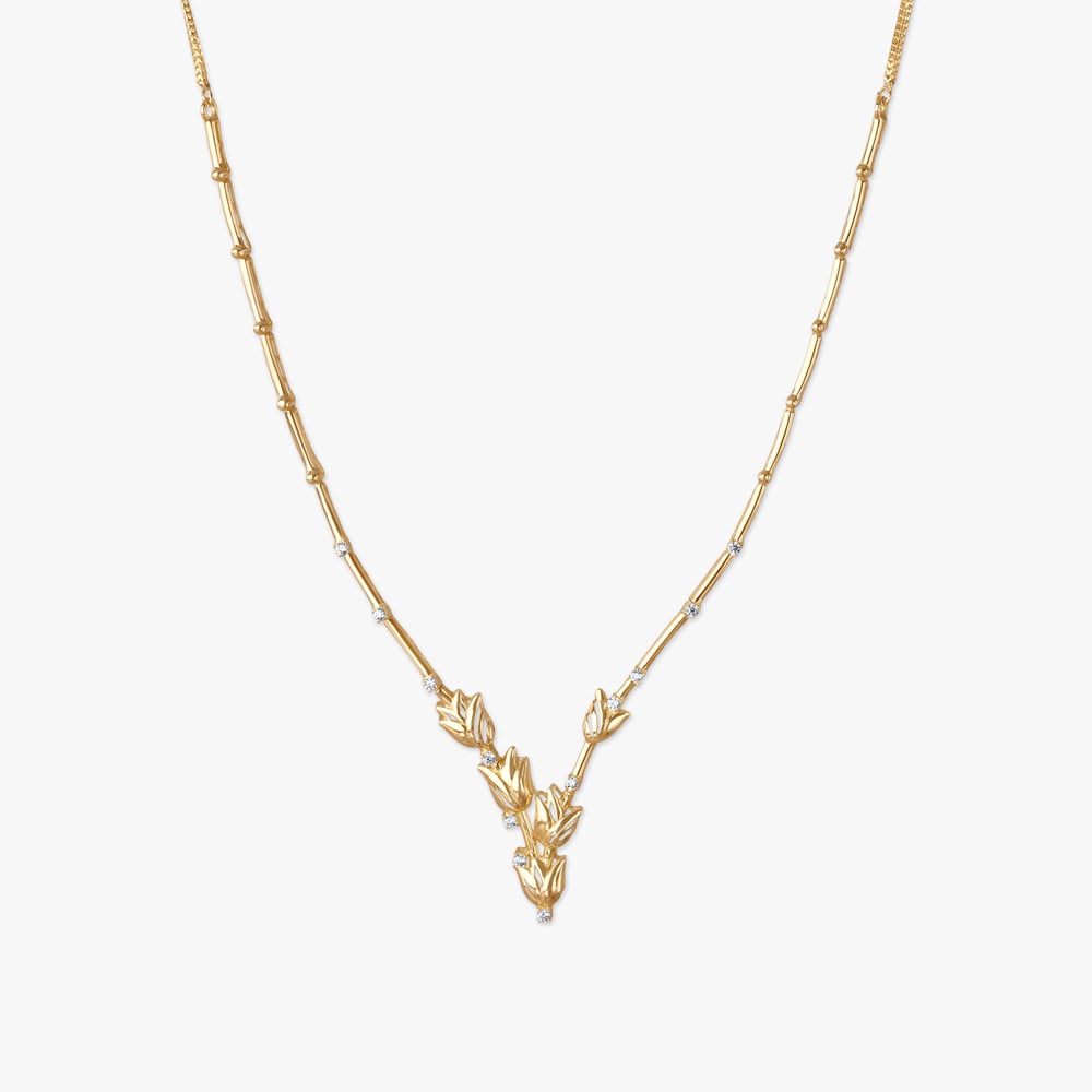 Tulip Whisper Gold Necklace Set,,hi-res image number null