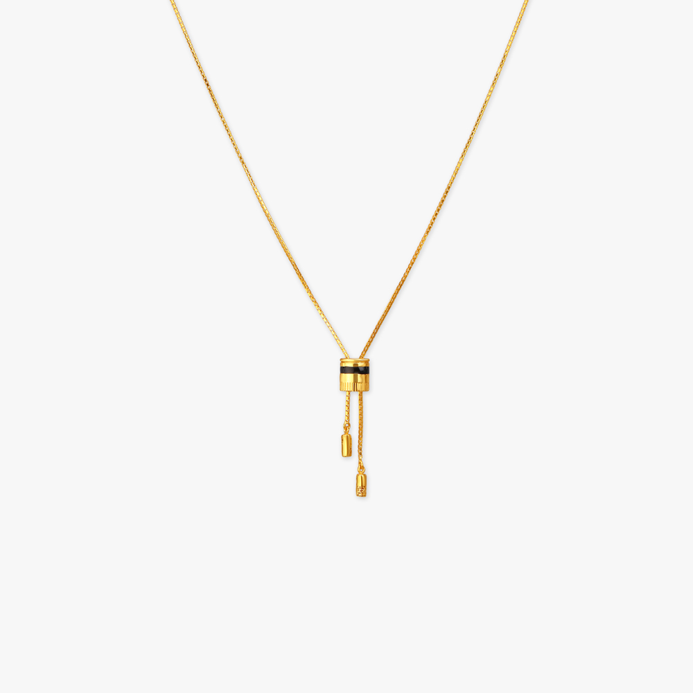 Sleek Fall Gold Pendant with Chain,,hi-res image number null
