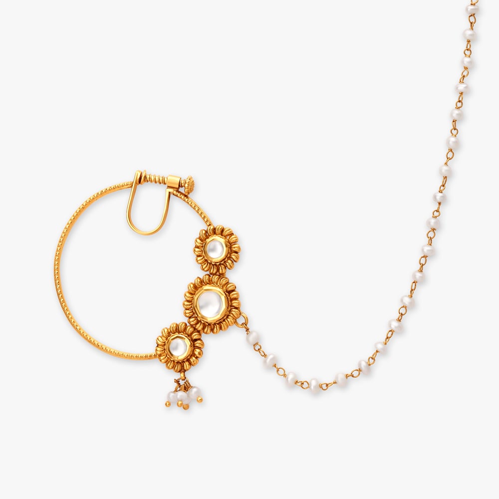 Charming glass kundan Nose Pin,,hi-res image number null