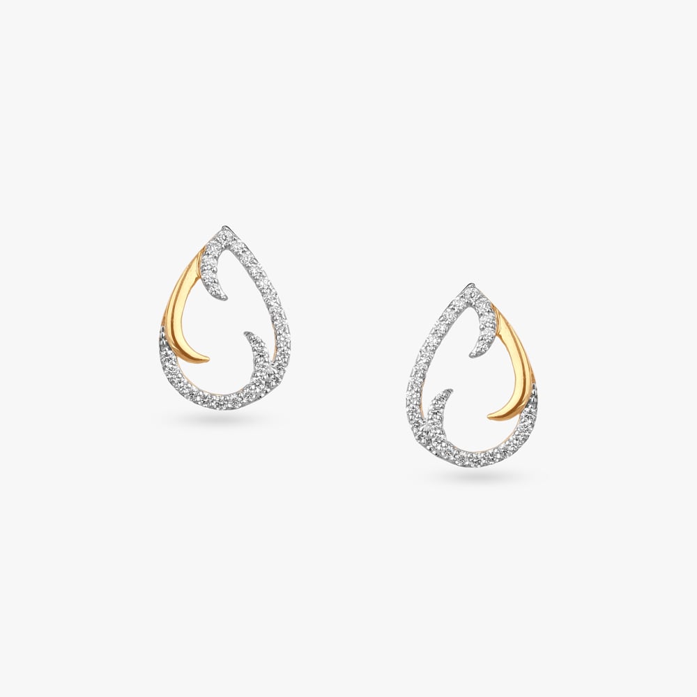 Ripple Dazzle Diamond Stud Earrings,,hi-res image number null