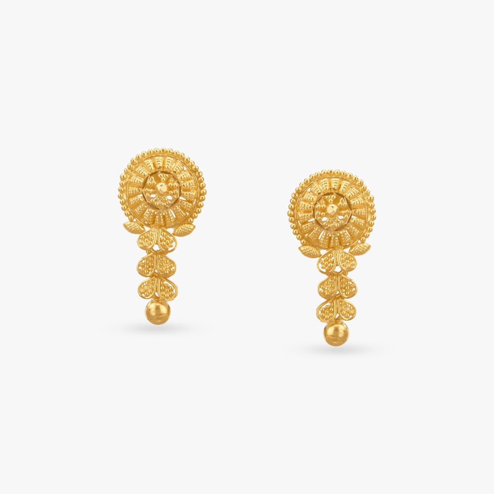 

Sunburst Floral Gold Drop Earrings