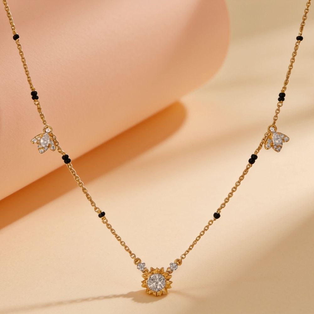 Floral Spark Diamond Mangalsutra,,hi-res image number null