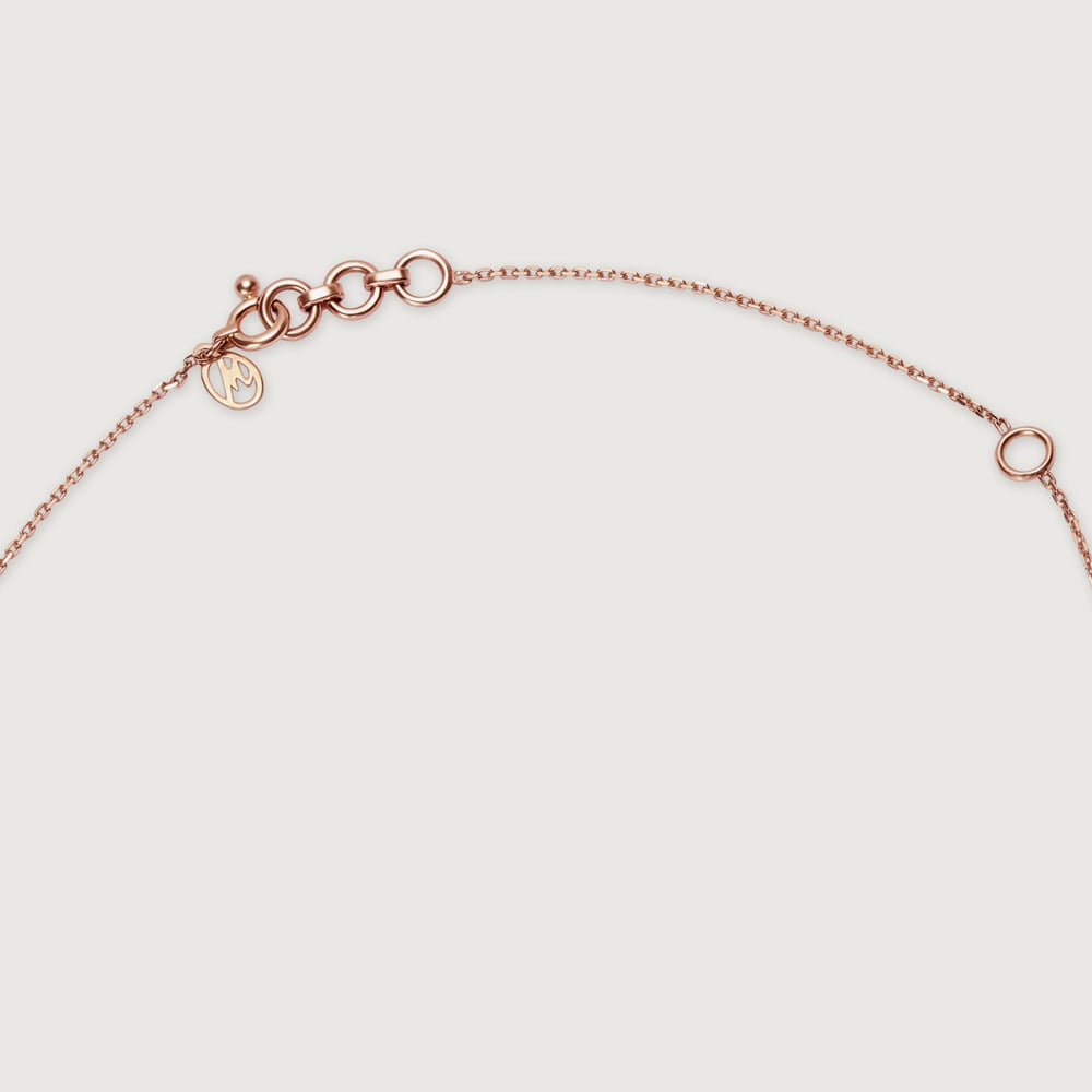 14KT Rose Gold Heartbeat Diamond Pendant With Chain,,hi-res image number null