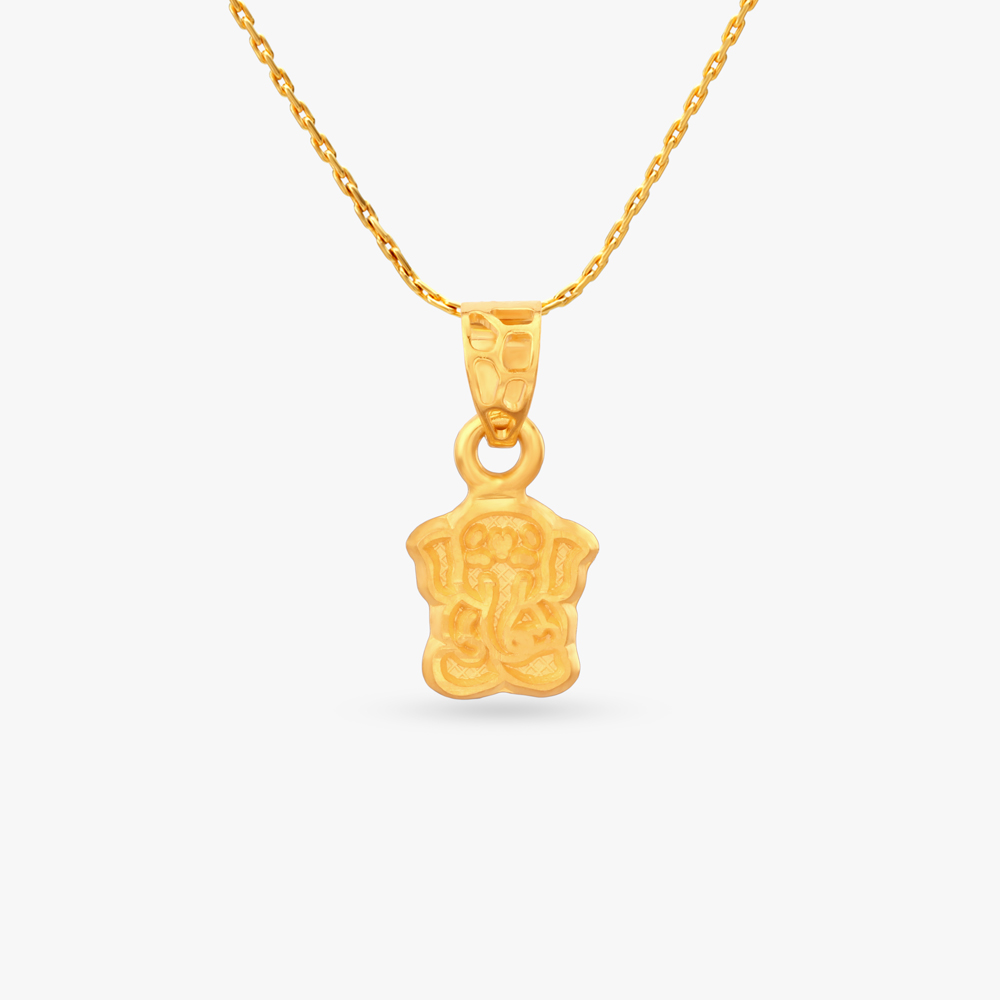 

Little Ganesha Gold Pendant For Kids