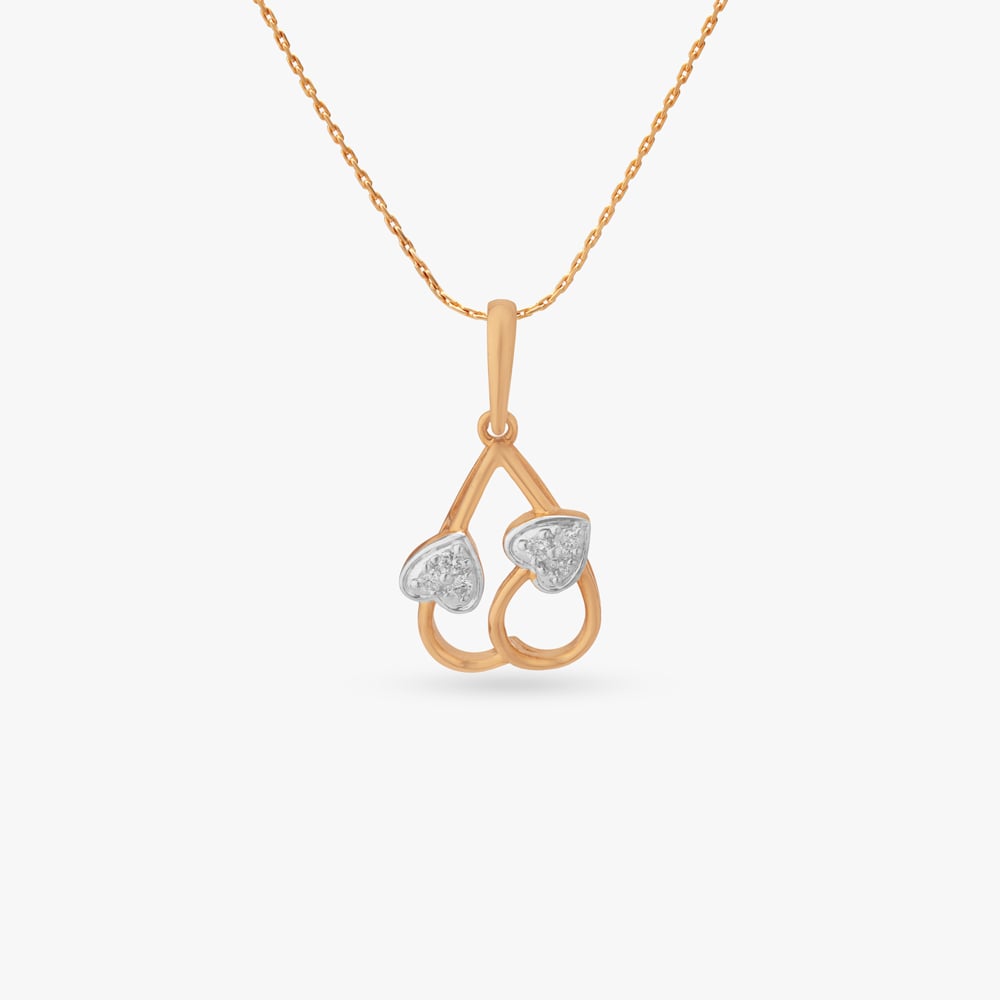 Interlinked Hearts Diamond Pendant,,hi-res image number null