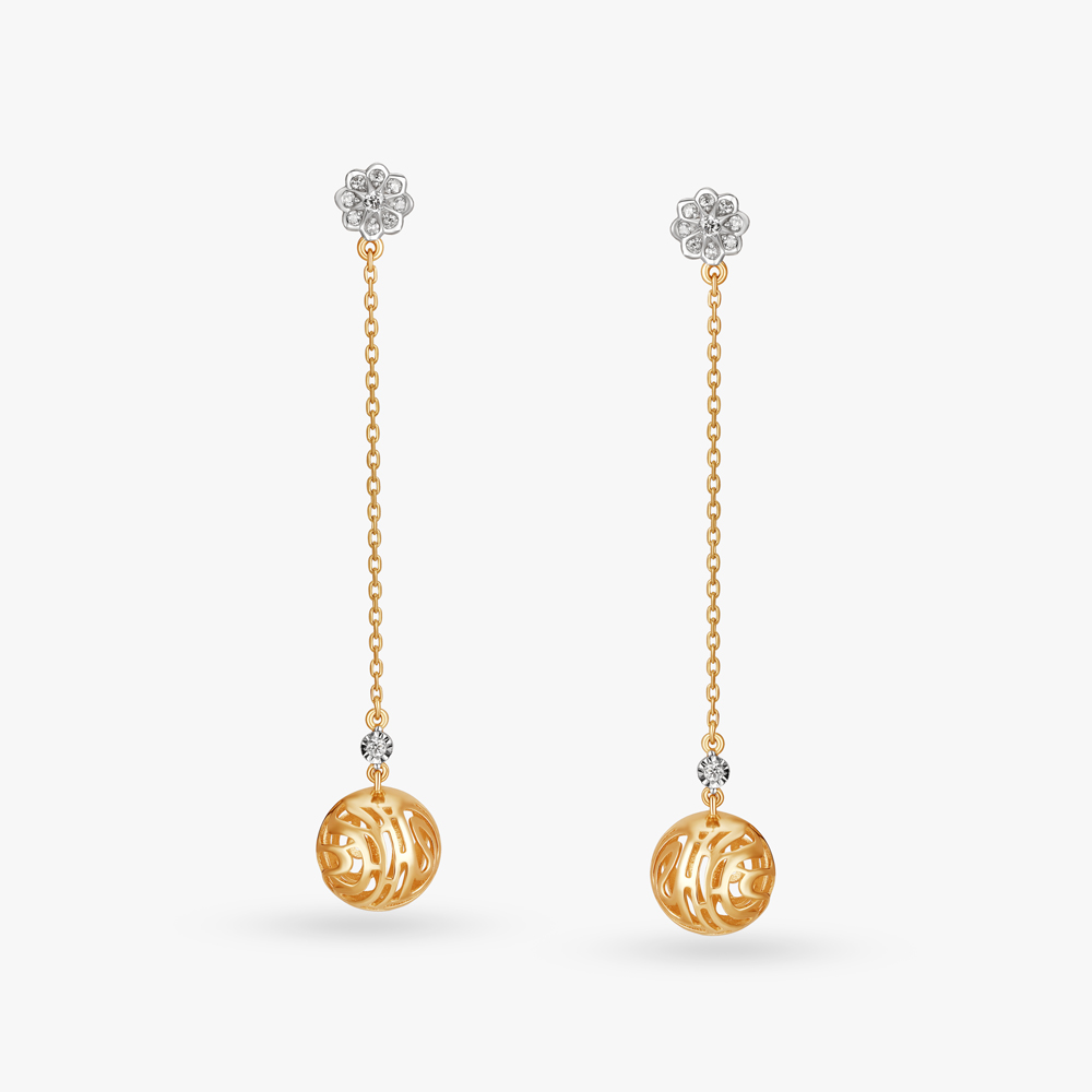 Sleek Elegance Diamond Drop Earrings
