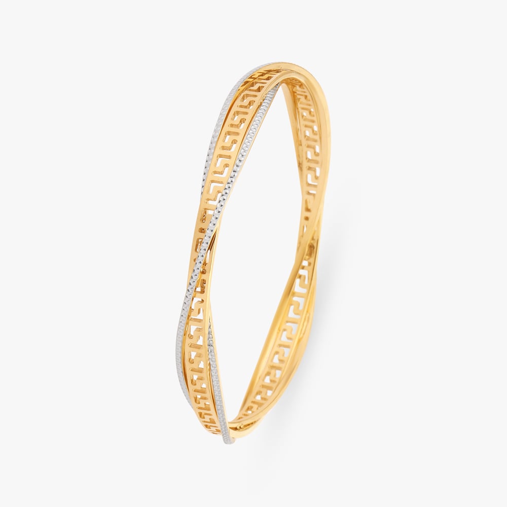 Greek Key Gold Bangle,,hi-res image number null