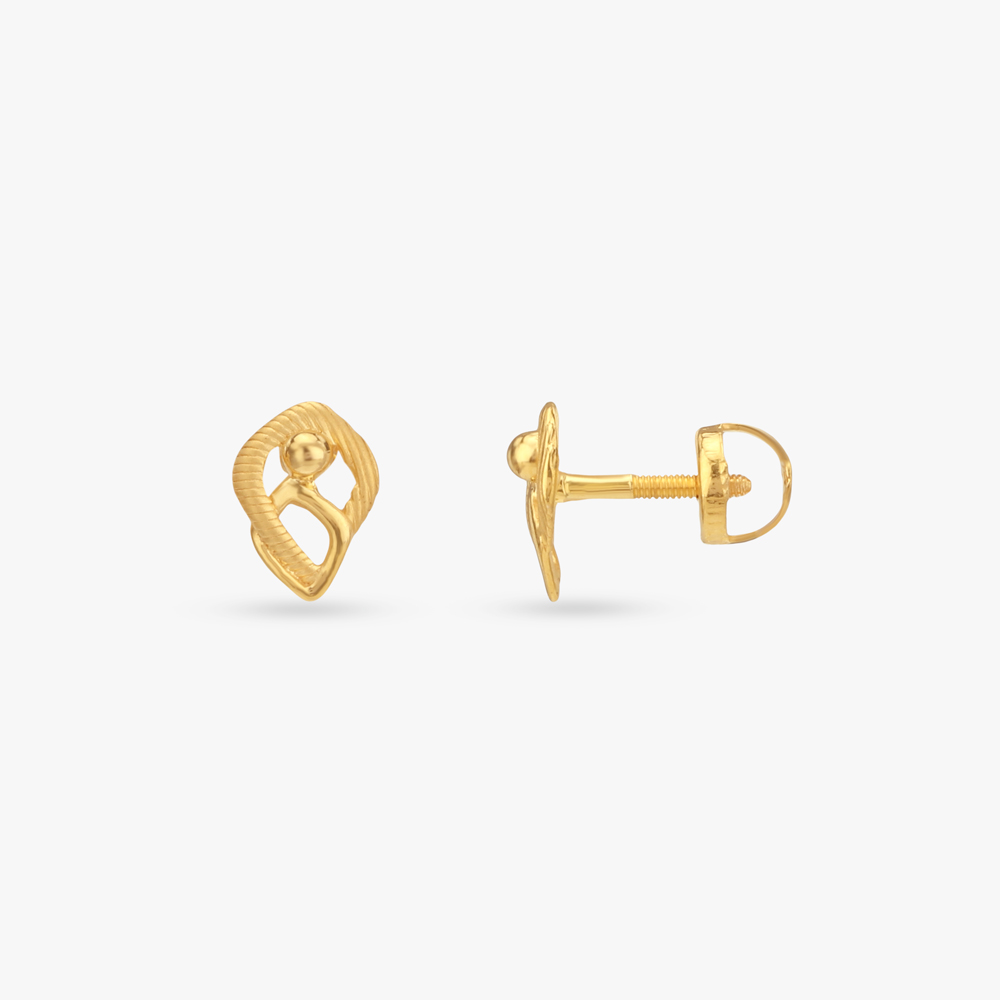 Mini Spark Gold Stud Earrings for Kids,,hi-res image number null