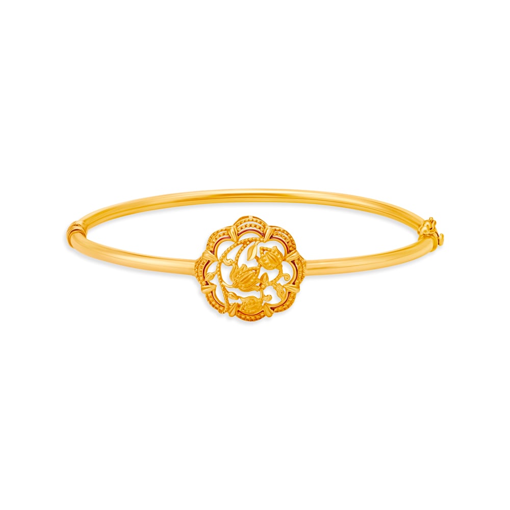 Floral Bliss Gold Bangle,,hi-res image number null