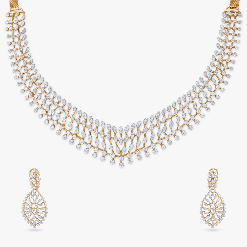 Diamond Cascade Mesh Necklace Set,,hi-res image number null