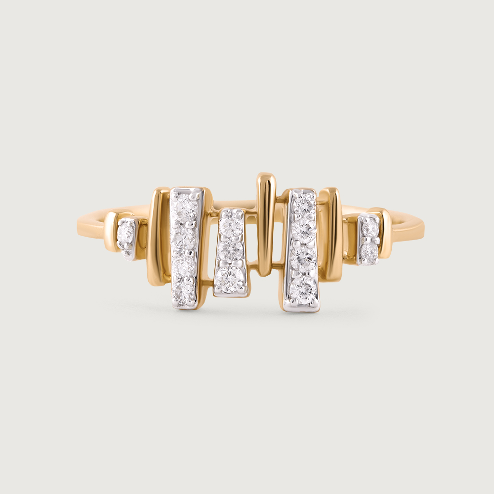 Glitz Groove Gold & Diamond Finger Ring,,hi-res image number null
