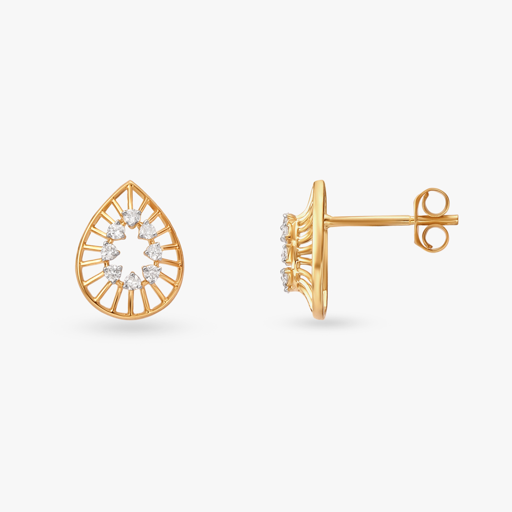 Geometric Harmony Diamond Stud Earrings,,hi-res image number null