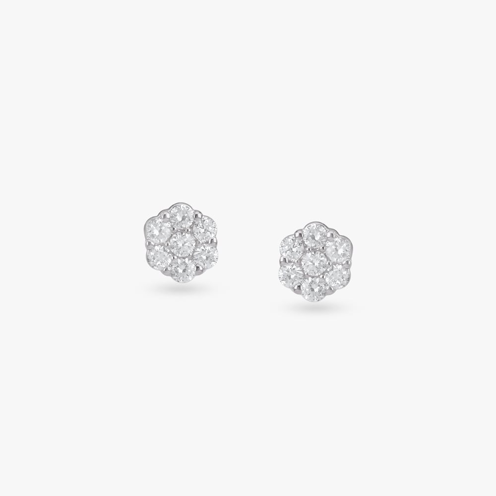 Radiant Cluster Diamond Stud Earrings,,hi-res image number null