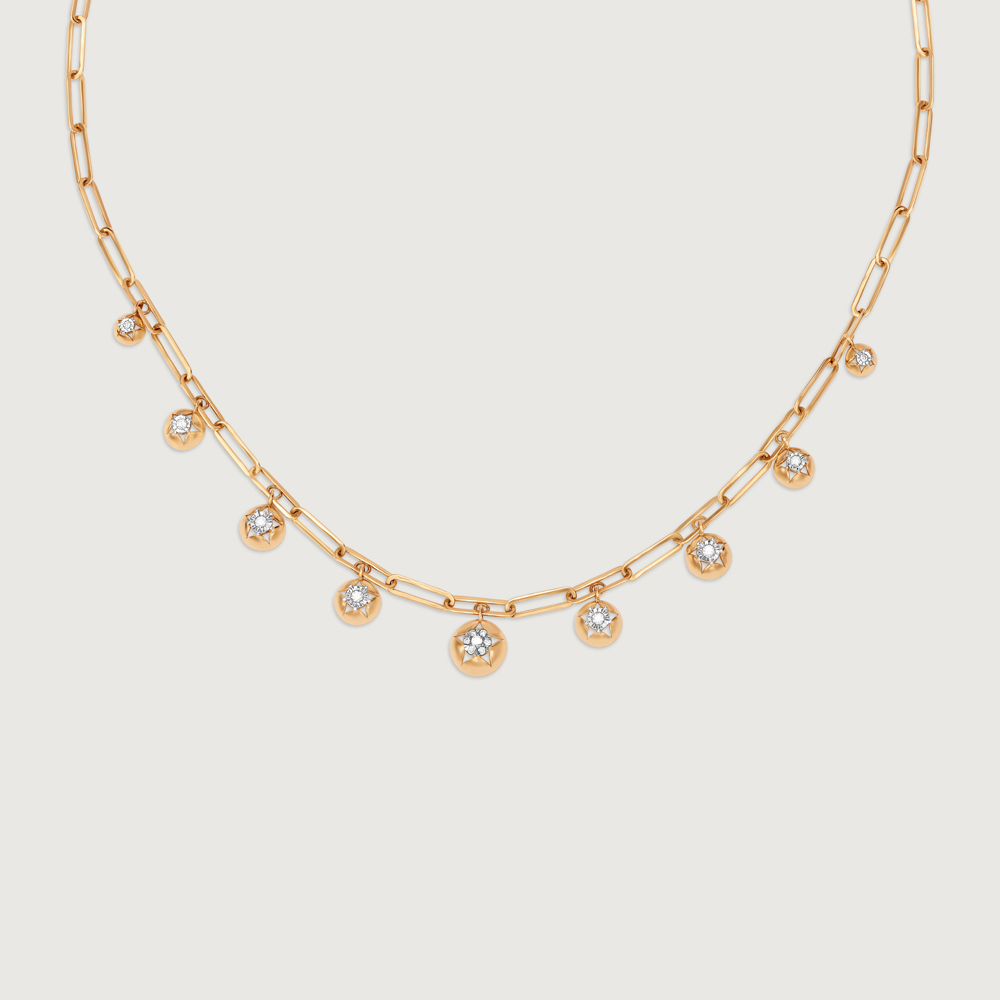 Night Sky Dangles 14KT Diamond Necklace,,hi-res image number null