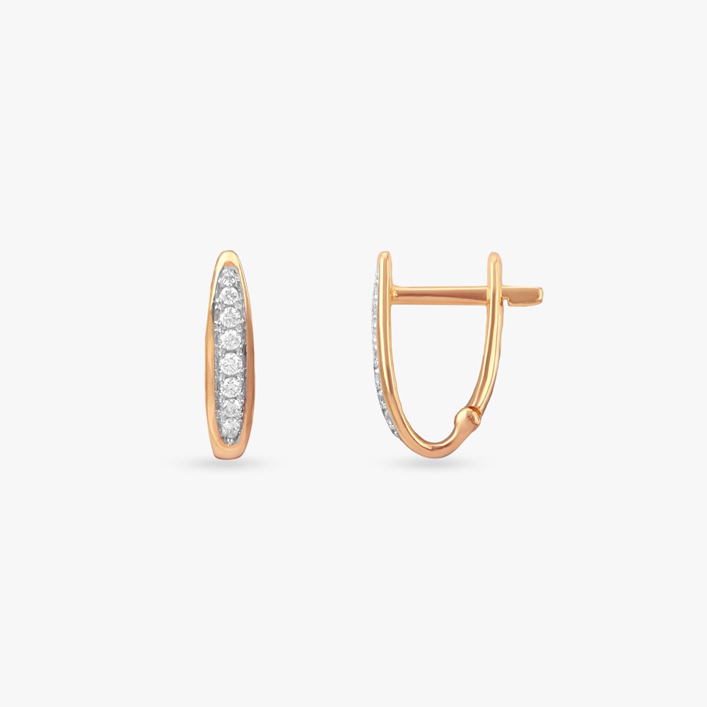 Sleek Beam Diamond Hoop Earrings,,hi-res image number null