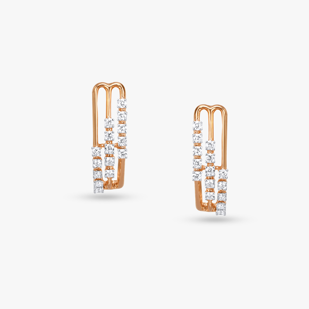 Triple Sparkle Diamond Hoop Earrings,,hi-res image number null