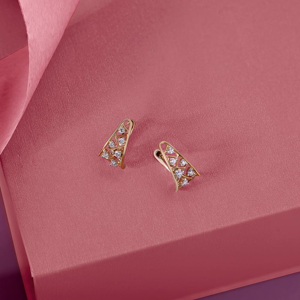 Bold Luxe Gold & Diamond Hoop Earrings,,hi-res image number null