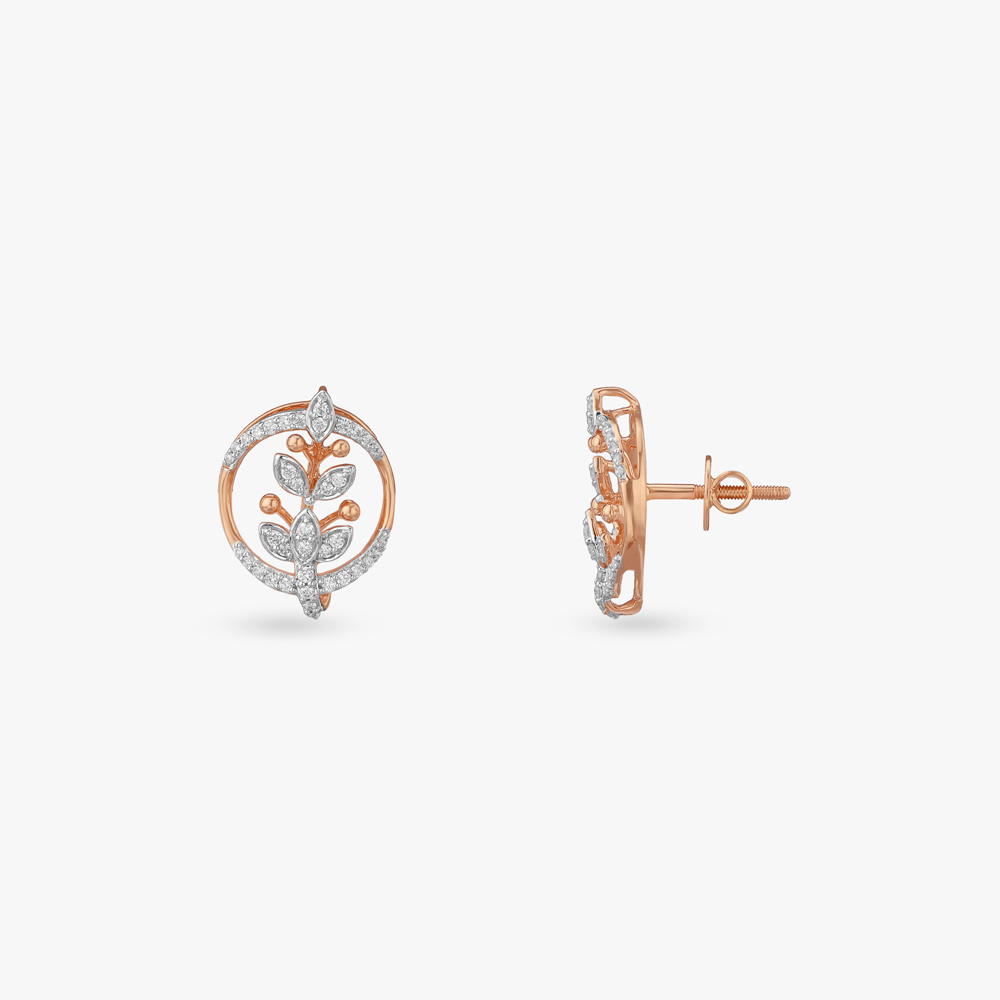 Oval Blossom Diamond Stud Earrings,,hi-res image number null