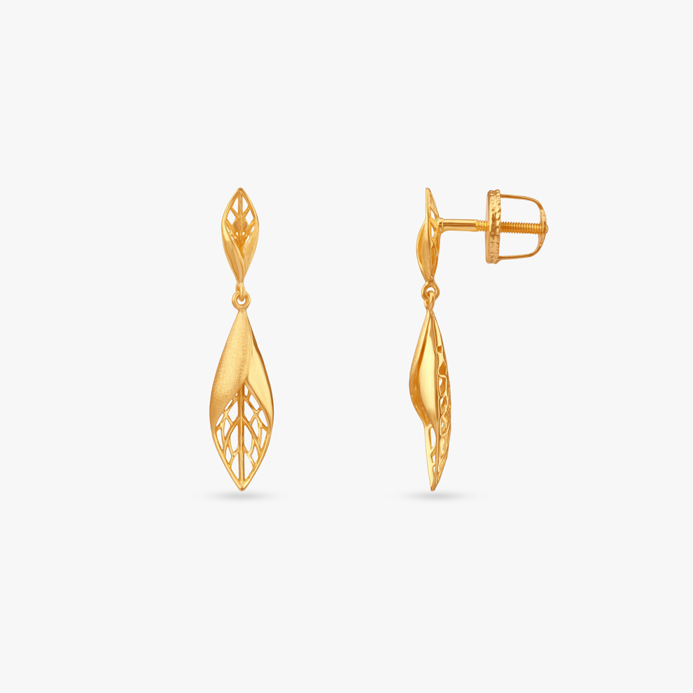 Whispered Vine Gold Drop Earrings,,hi-res image number null