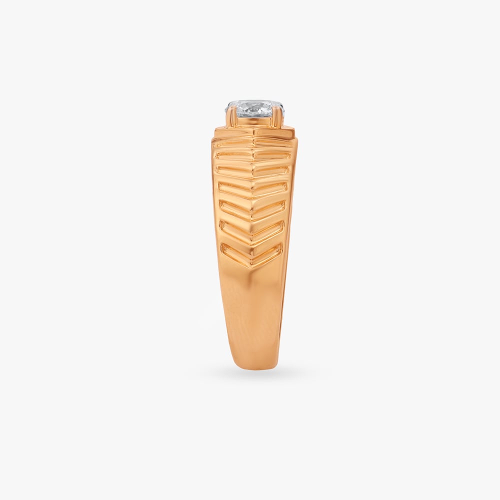 Sculpted Sparkle Solitaire Ring For Men,,hi-res image number null