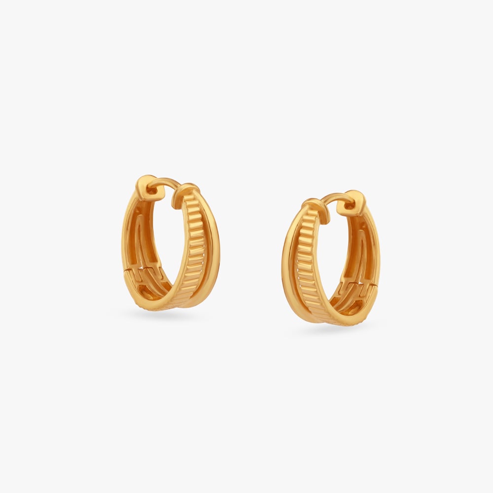 

Dual Curve Gold Hoop Earrings
