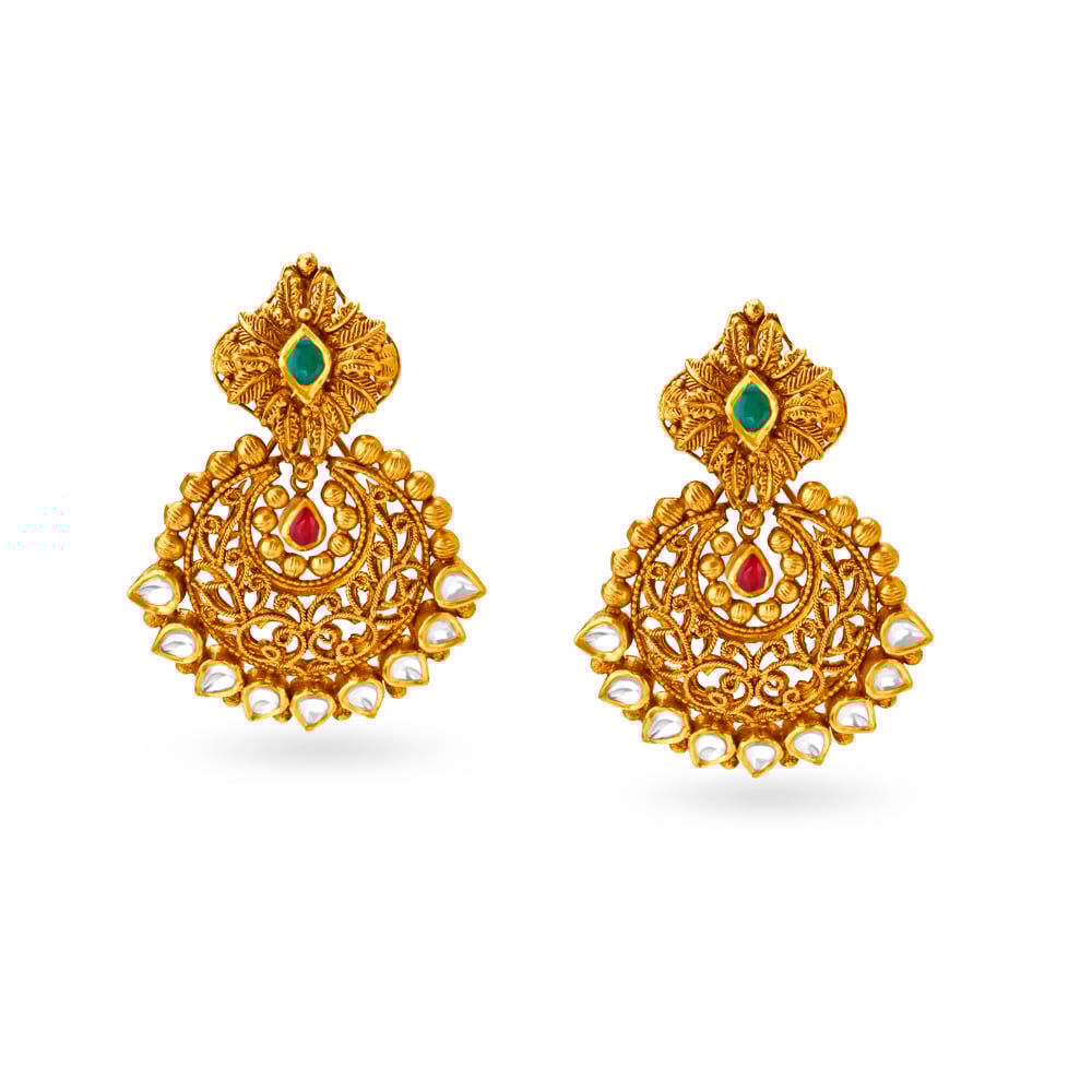 Majestic Chand Bali Gold Necklace Set,,hi-res image number null