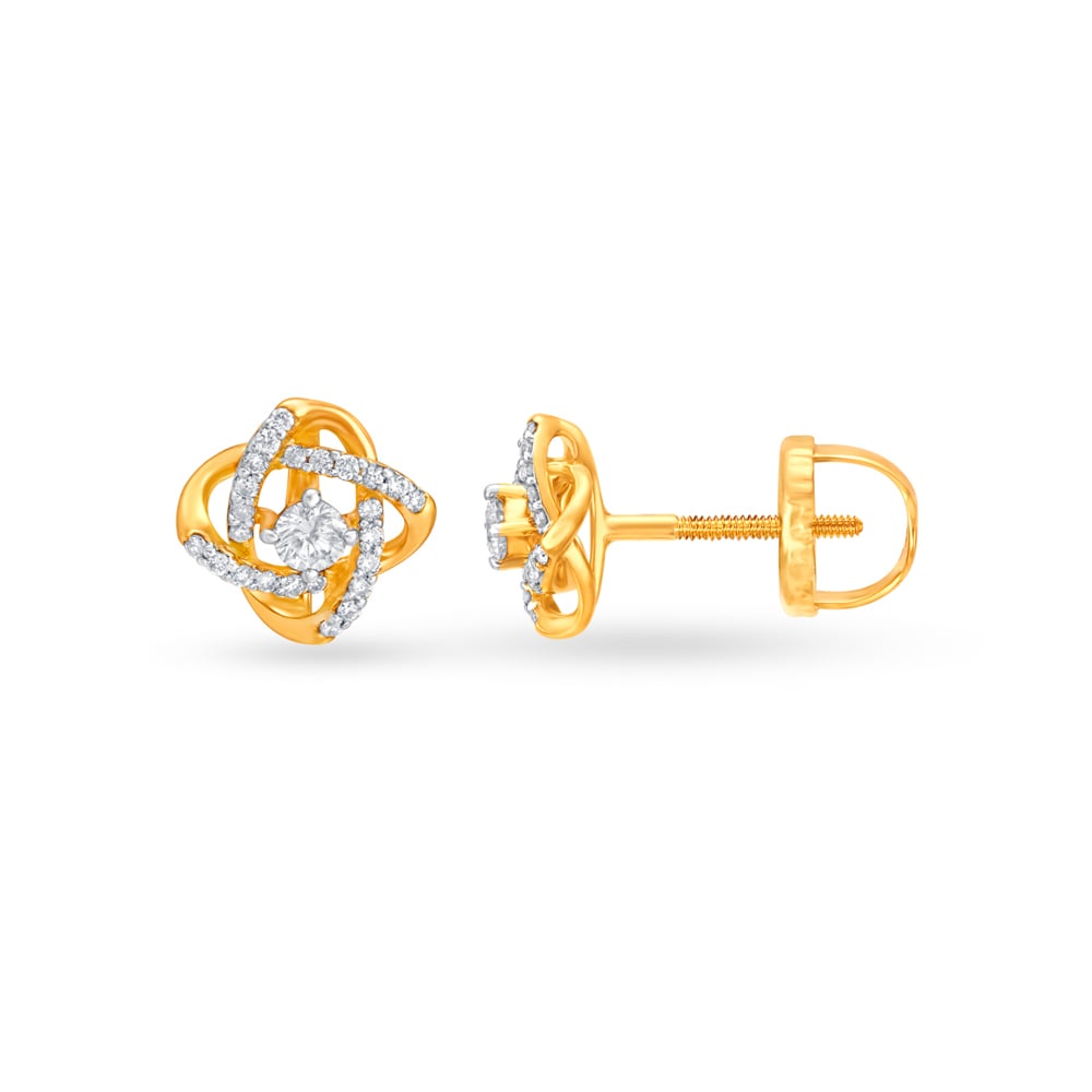 Gleam Knot Diamond Stud Earrings,,hi-res image number null