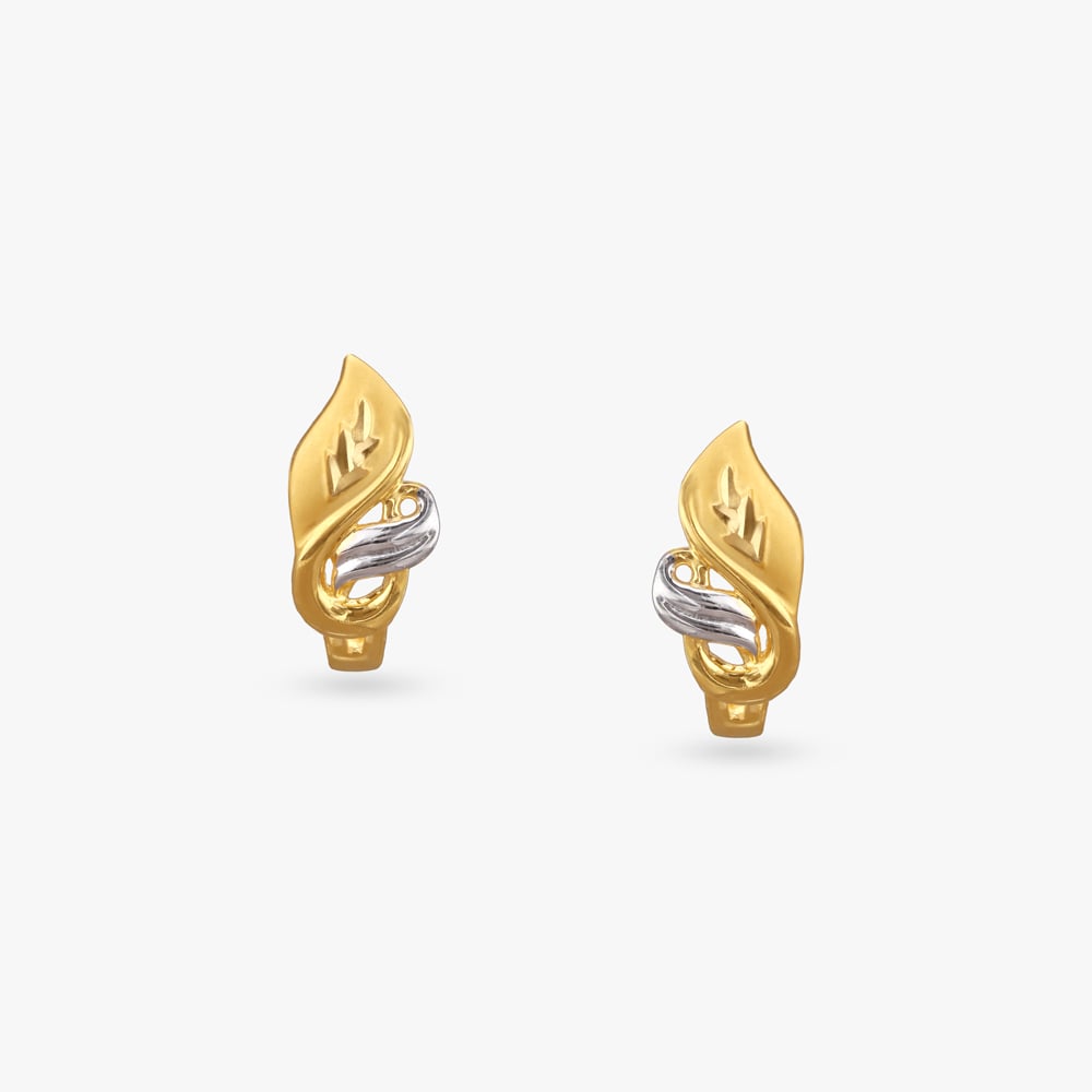 Leaf Twist Gold Stud Earrings,,hi-res image number null