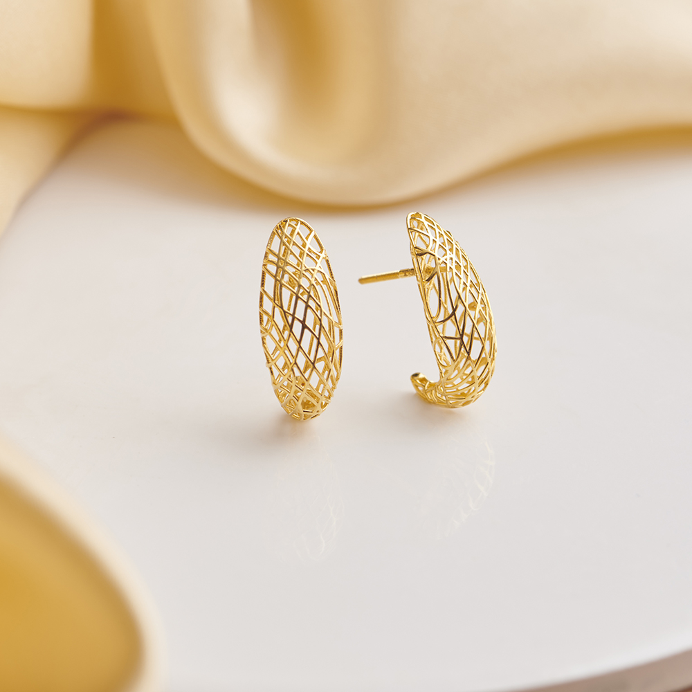 Classy Mesh Hoop Earrings,,hi-res image number null