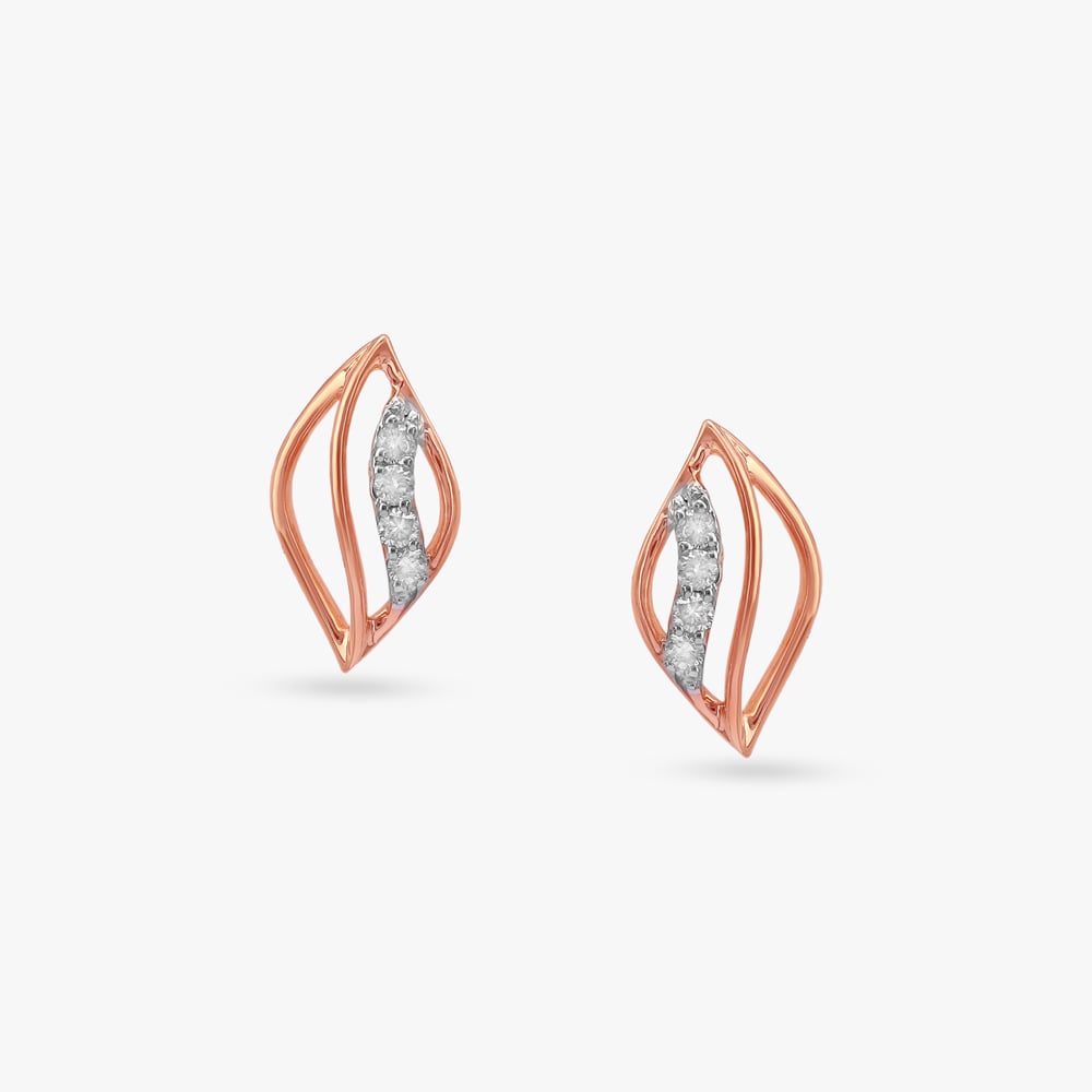 Wave Whisper Diamond Stud Earrings,,hi-res image number null