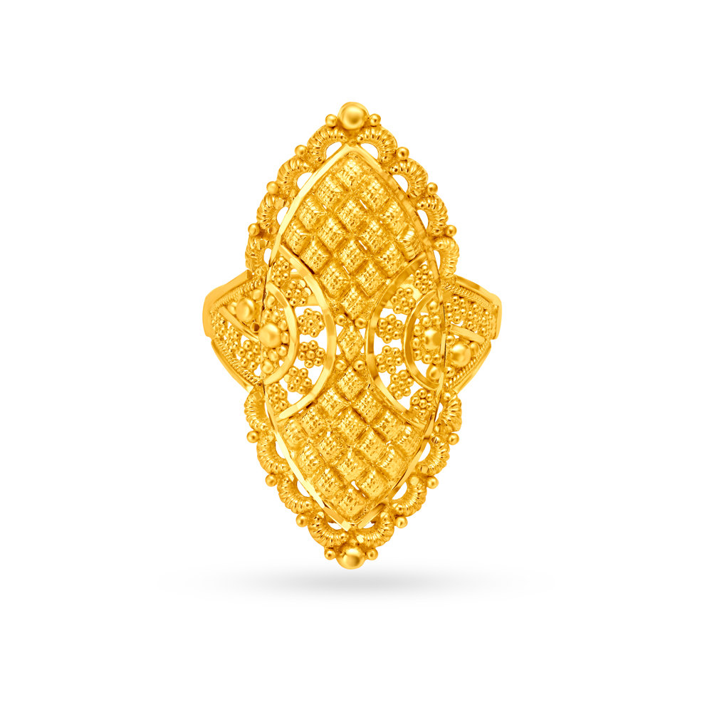 Royal Jali Work Gold Finger Ring,,hi-res image number null