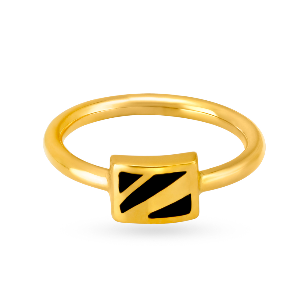 Abstract 22 Karat Yellow Gold Square Finger Ring,,hi-res image number null