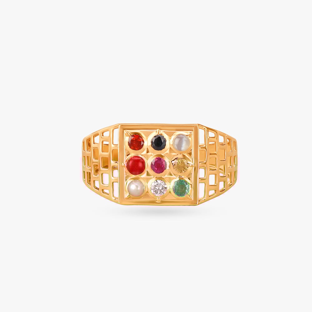 Regal Navaratna Finger Ring for Men,,hi-res image number null