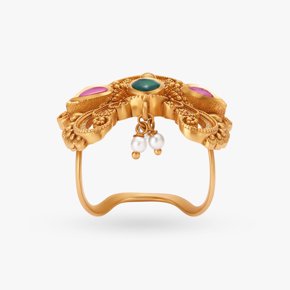 Lakshmi Kasu Gold Vanki Finger Ring,,hi-res image number null