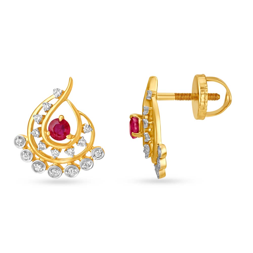 Beautiful Glam Diamond Stud Earrings,,hi-res image number null