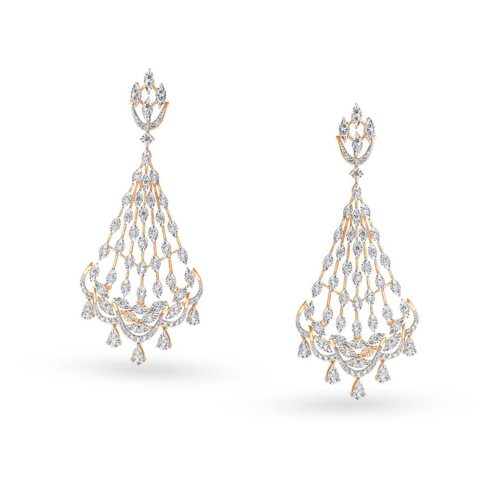 Ethnic Fancy Diamond Stud Earrings