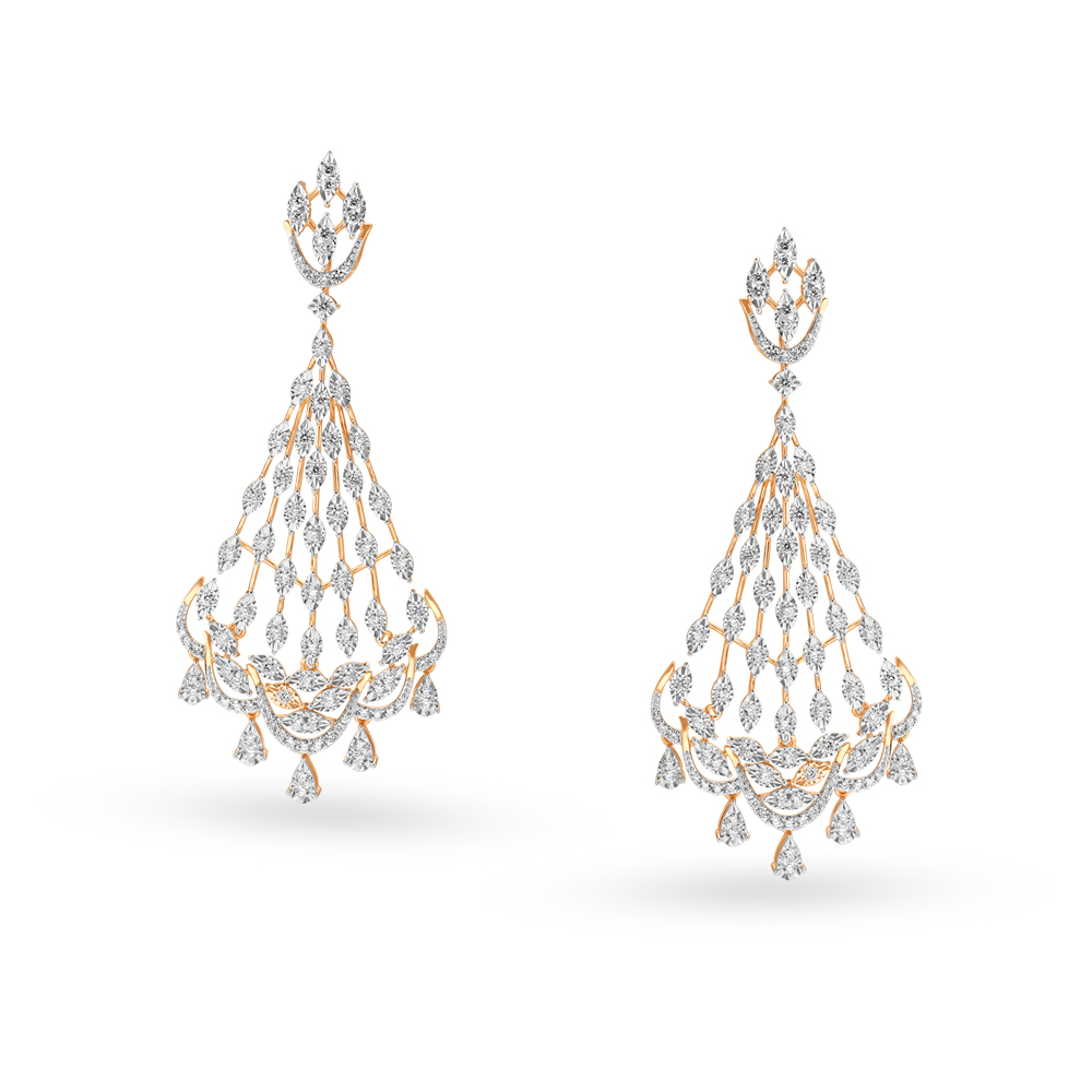 Aggregate more than 80 long diamond earrings tanishq super hot ...