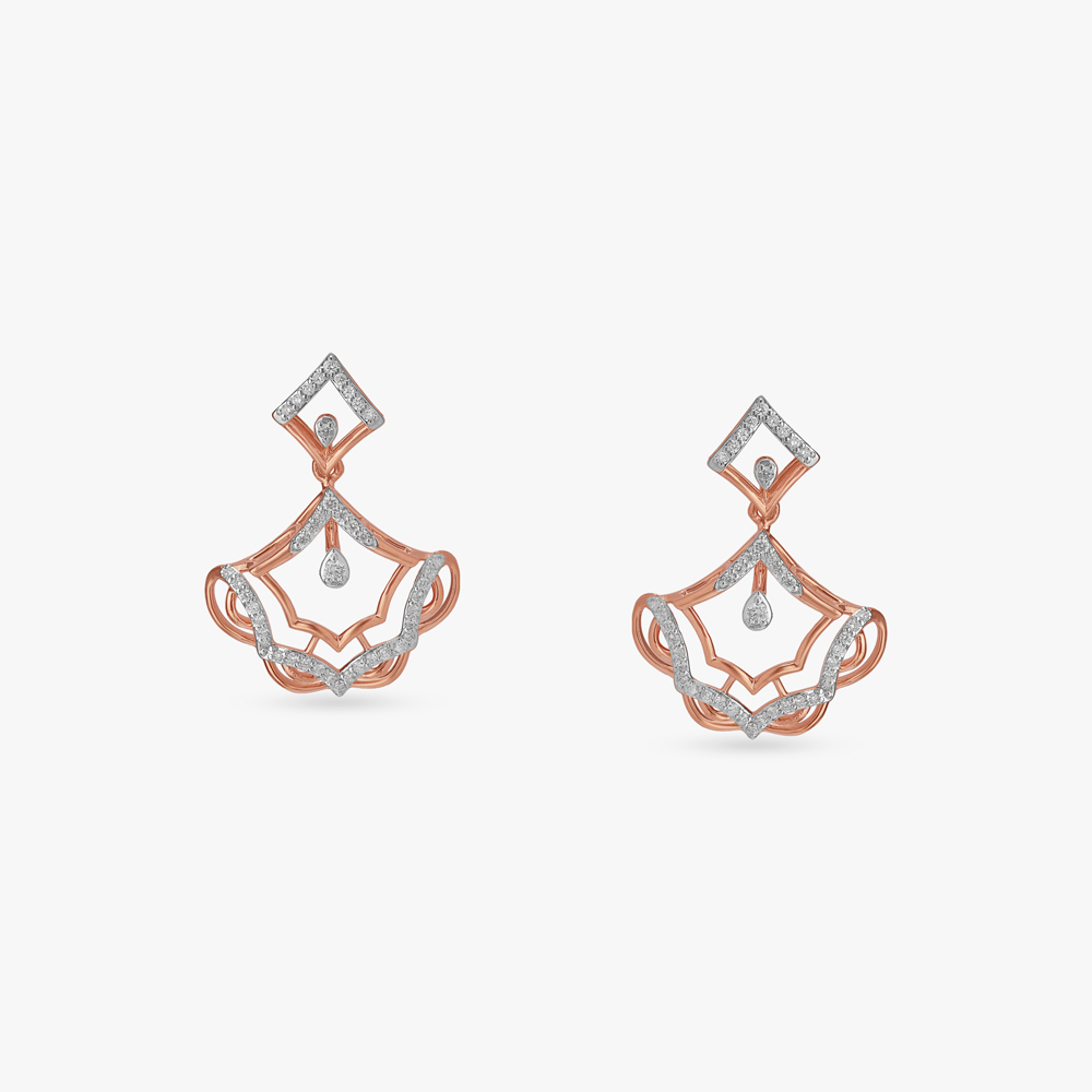 Royal Filigree Diamond Drop Earrings,,hi-res image number null