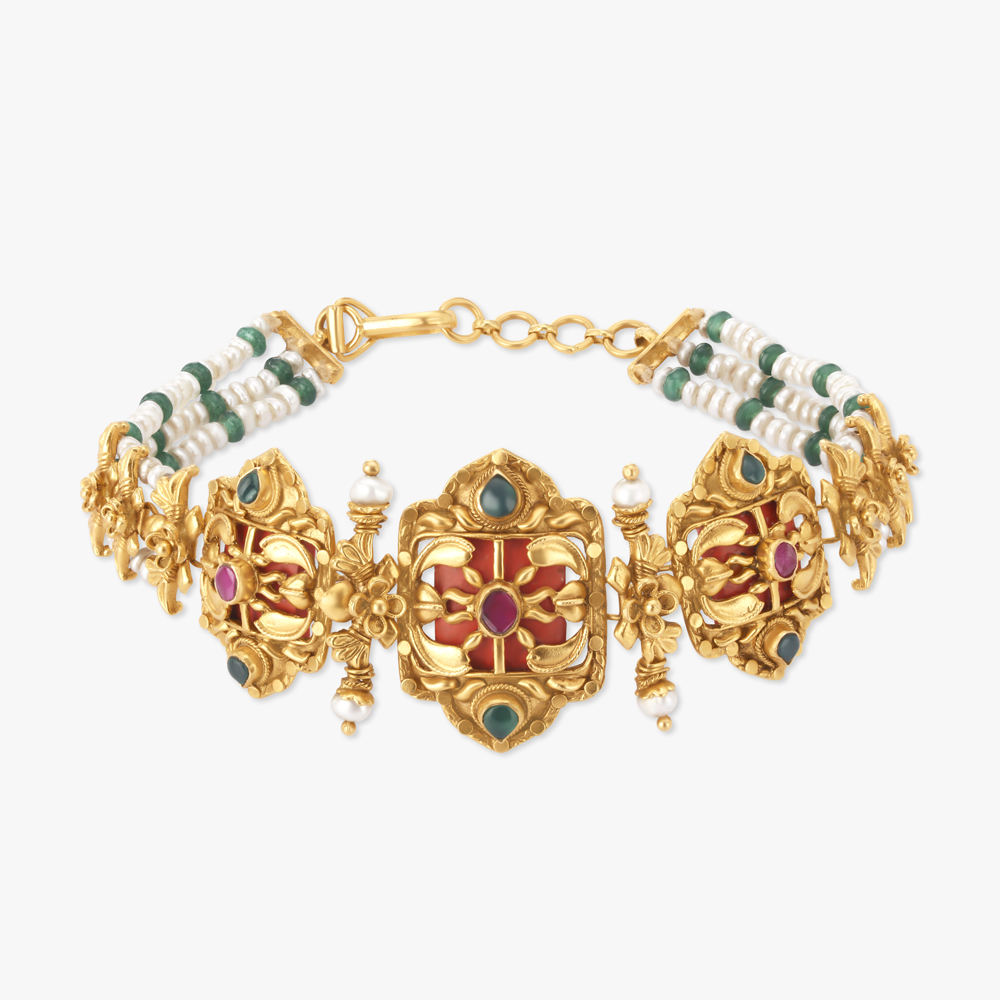 Stately Coral Stone Bracelet,,hi-res image number null