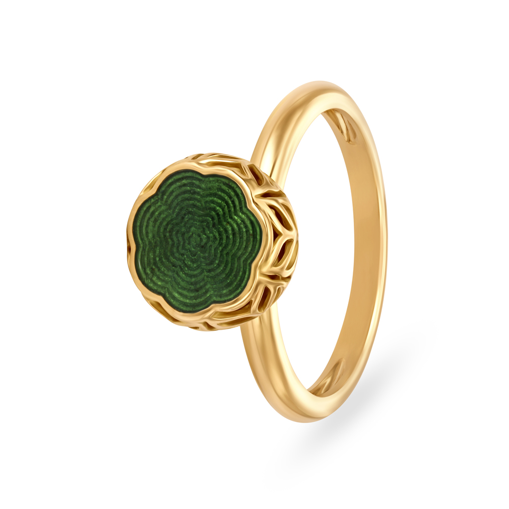Radiant Meenakari Gold Mesh Finger Ring,,hi-res image number null
